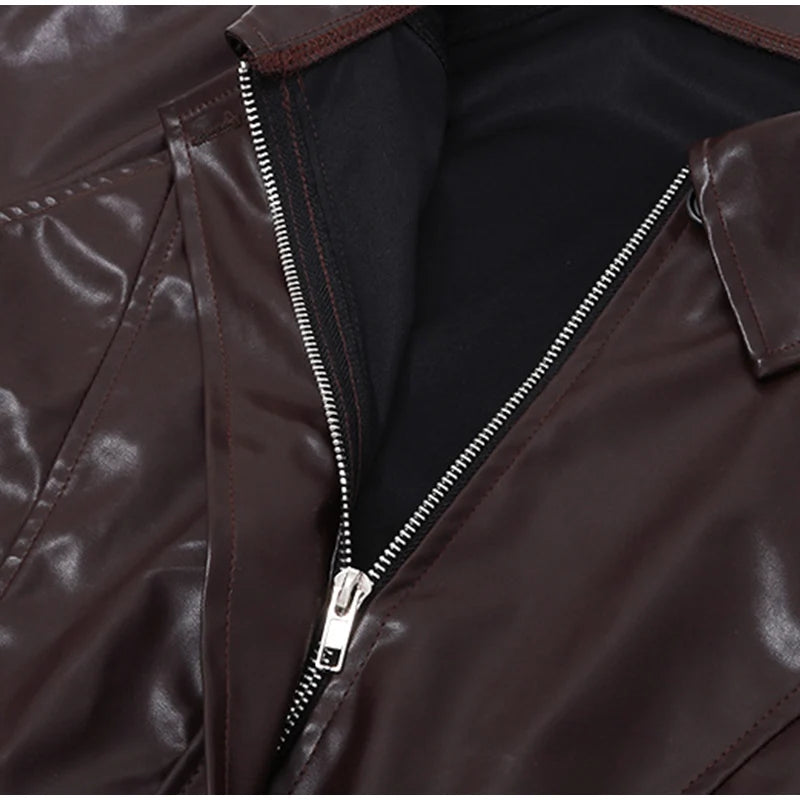 Plum Leather Bomber