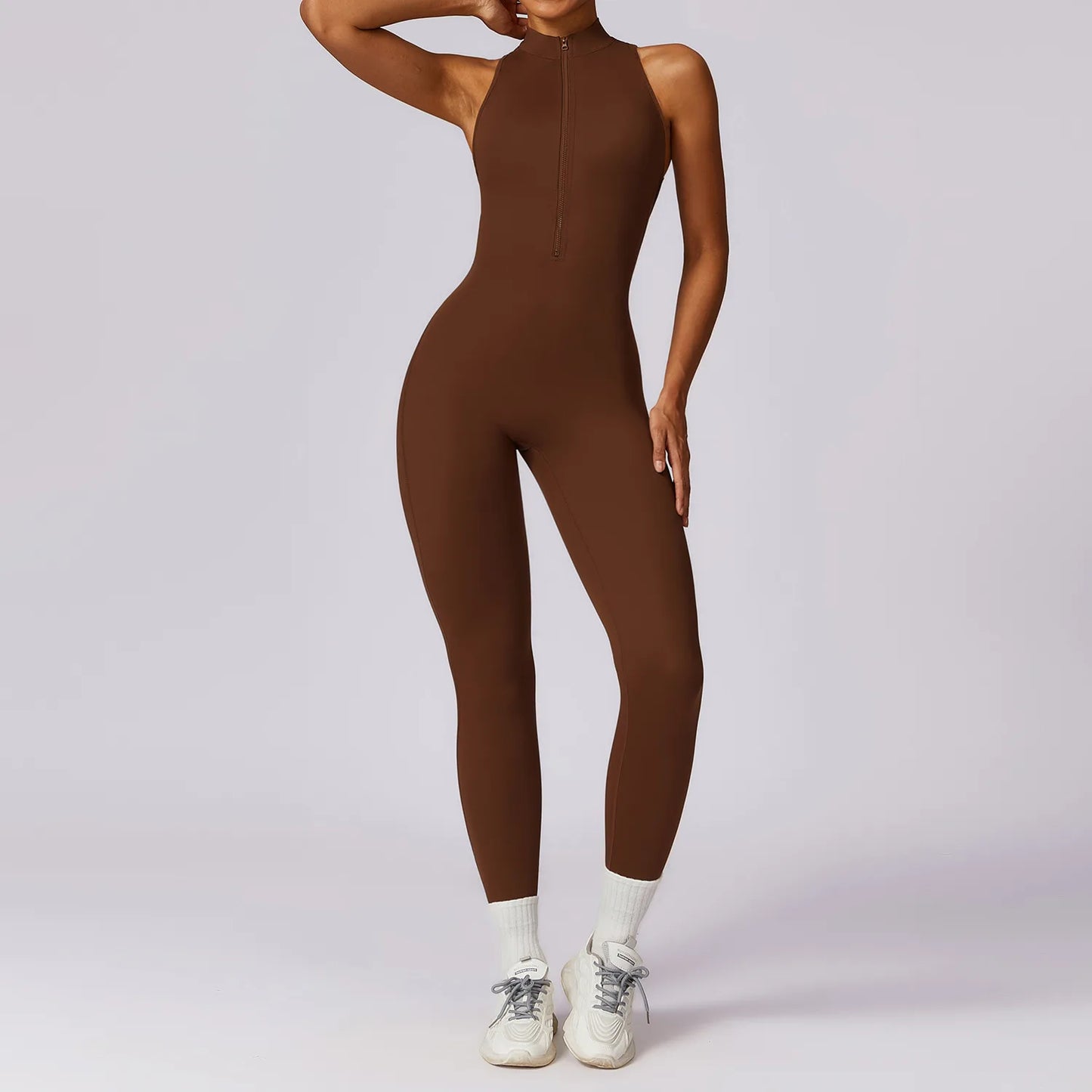 V Back One-piece Sports Suit