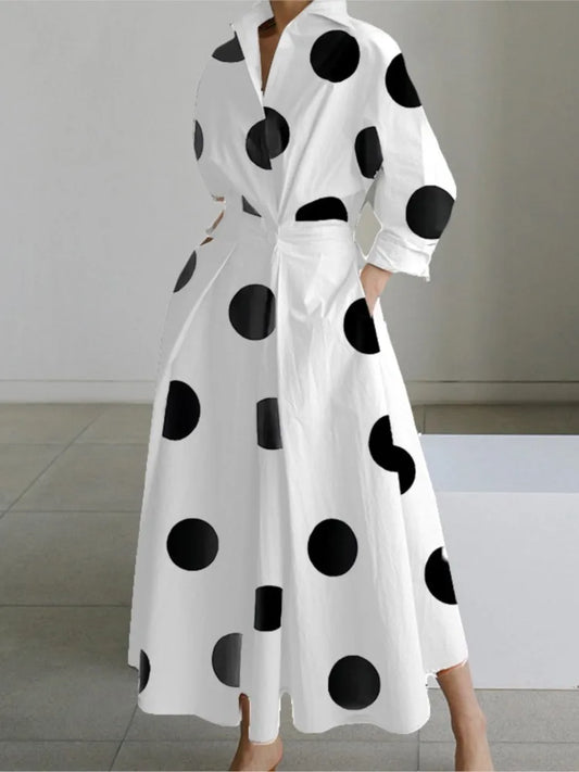 Dot Print Elegant Maxi Dress