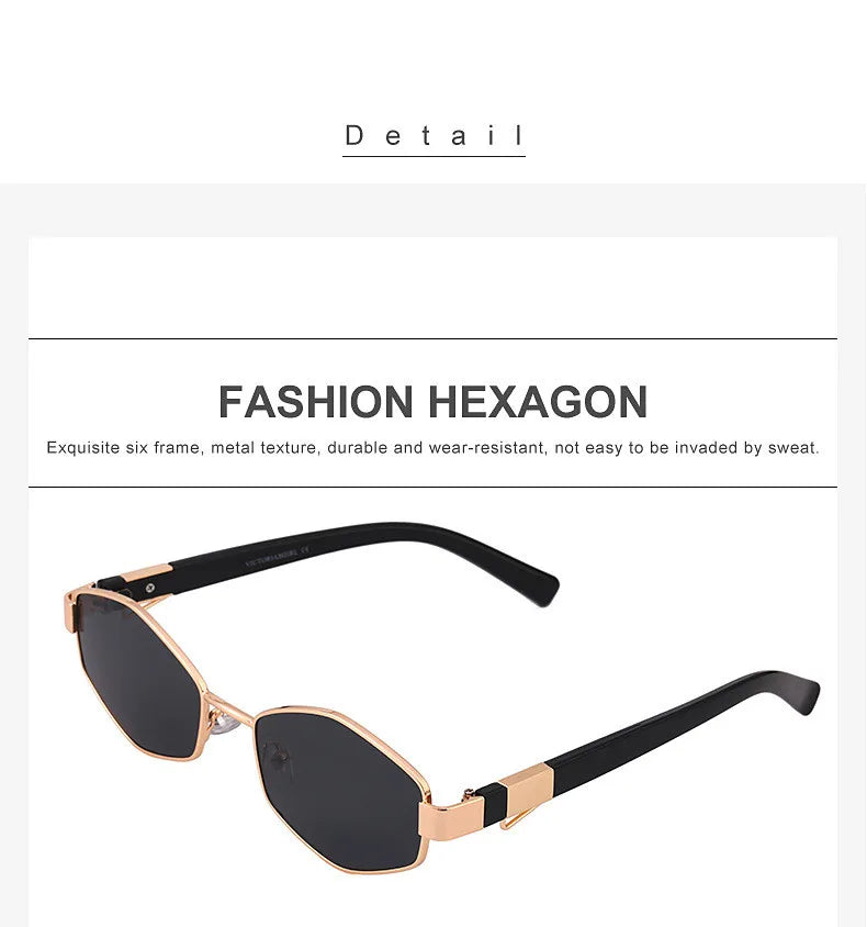 Trendy Retro Hexagon Shades