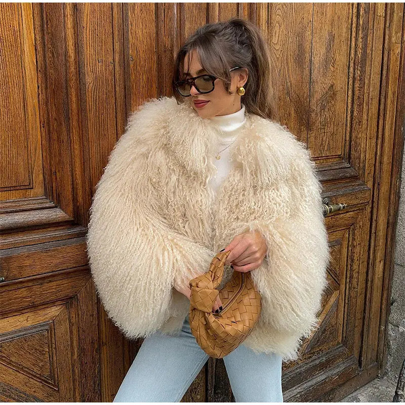 Vintage Fluffy Shearling Coat