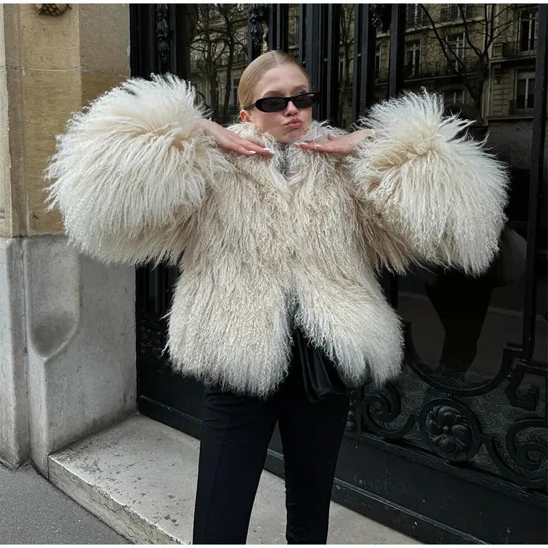 Vintage Fluffy Shearling Coat