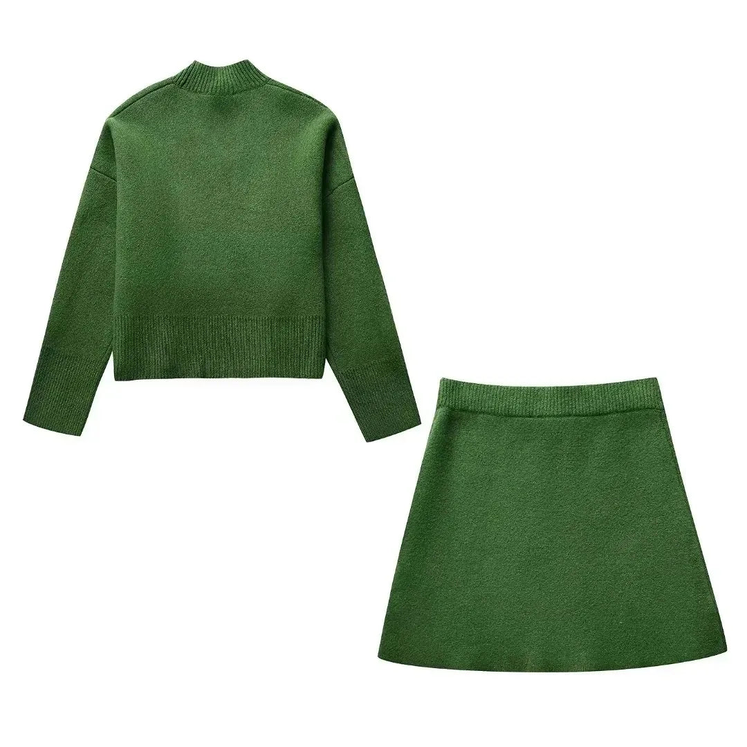 Ladies Autumn Winter Skirts Suit