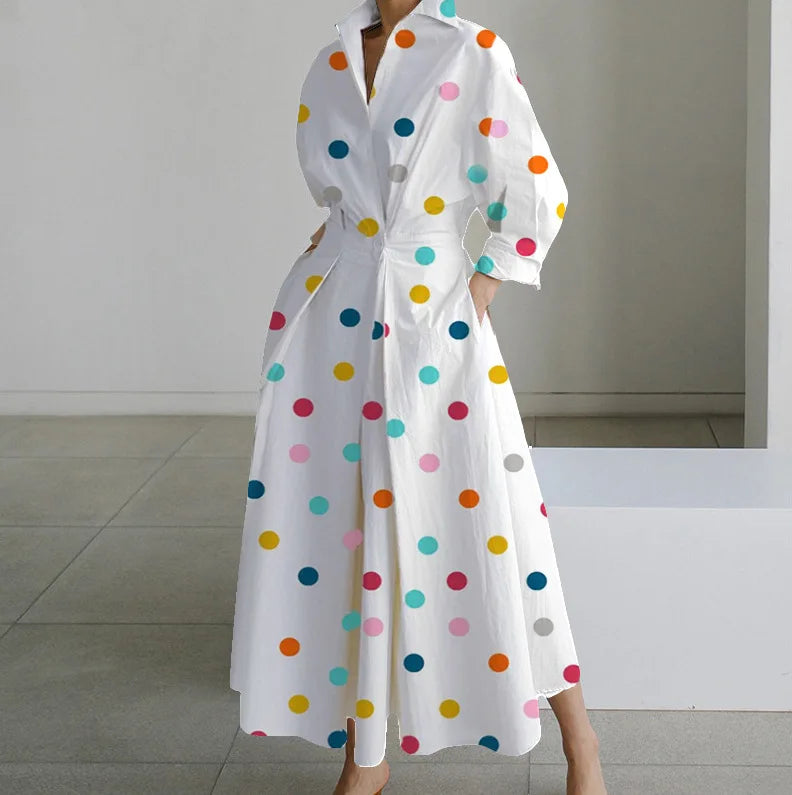 Dot Print Elegant Maxi Dress