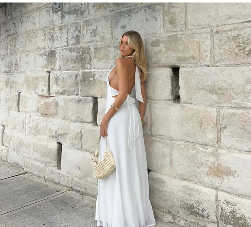 Halter Backless Maxi Dress