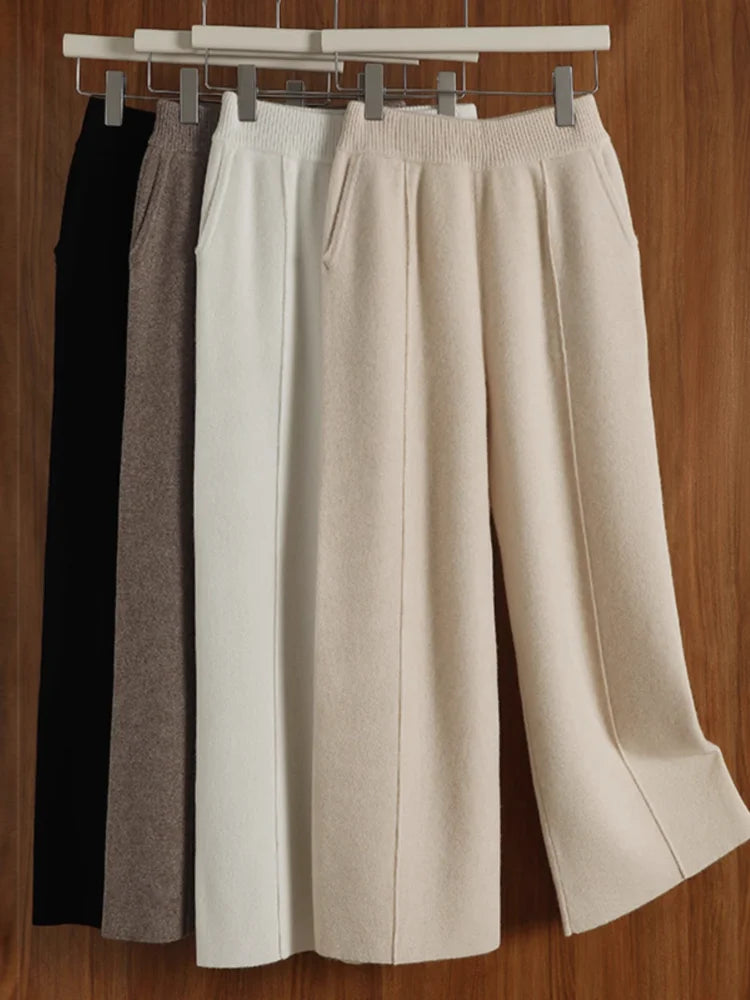 Elegant Knitted High waist pants