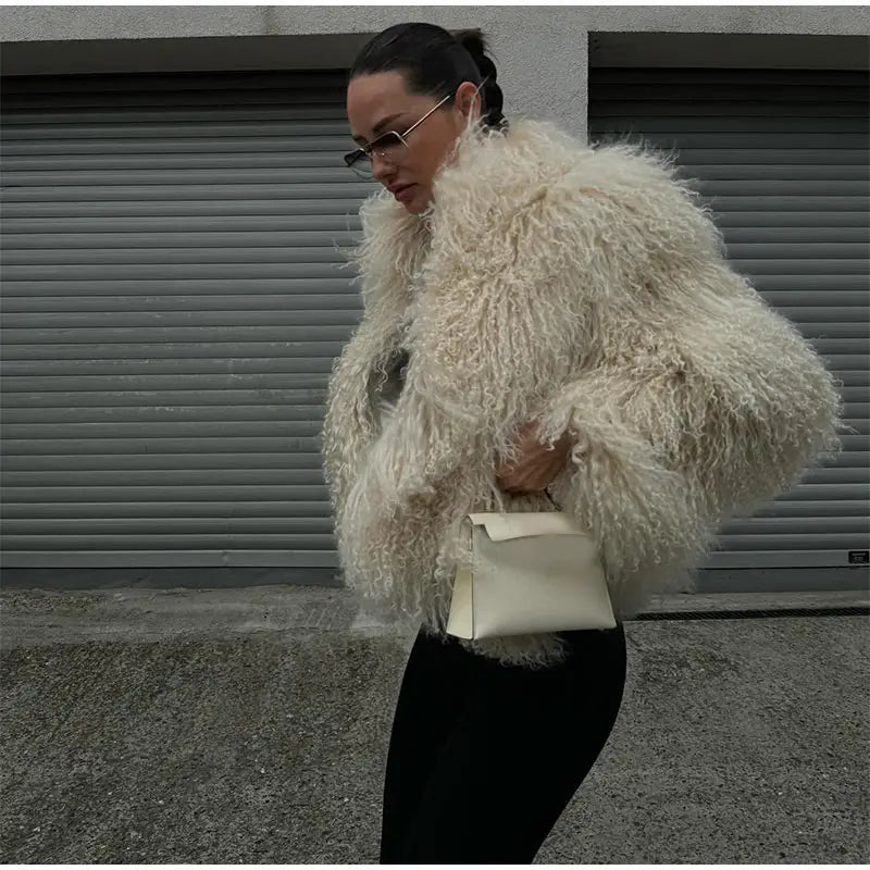 Vintage Fluffy Shearling Coat