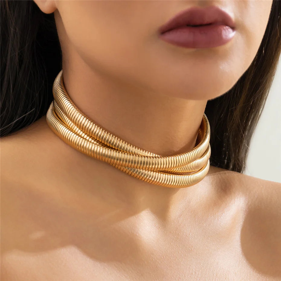 Twisted Torques Choker Necklace