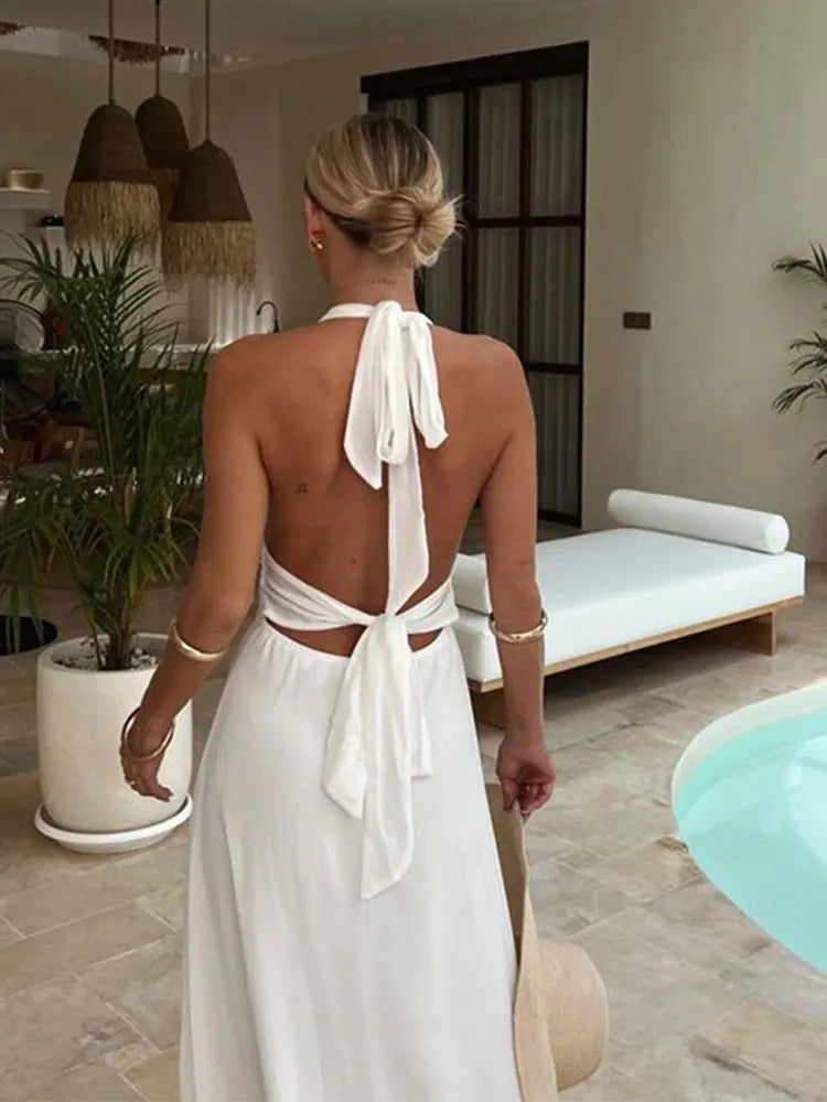 Halter Backless Maxi Dress