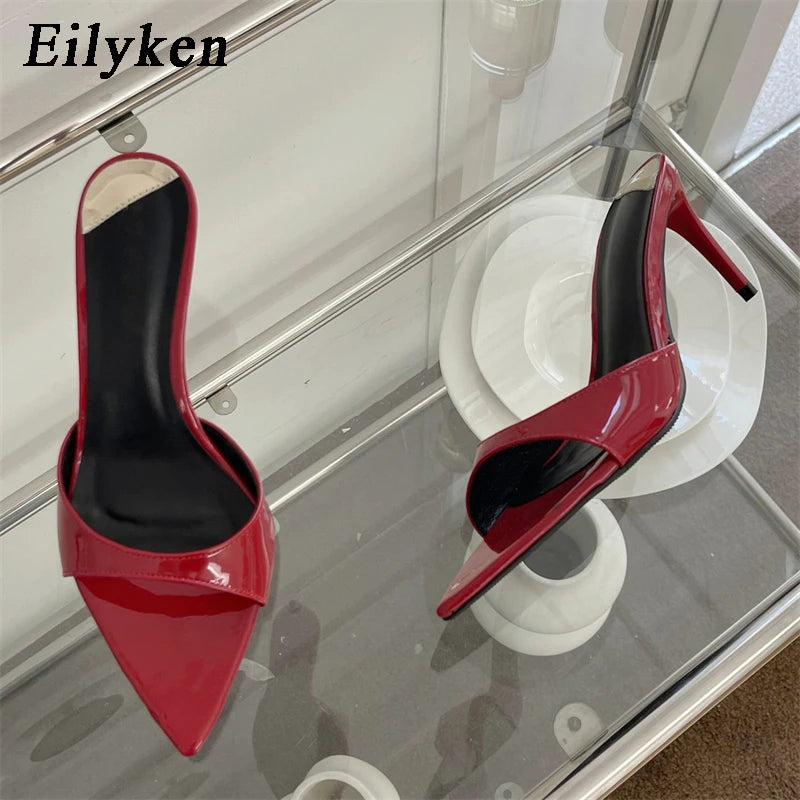 Eilyken Sexy Thin Heels Slipper For Women Summer Fashion Pointed Toe Slides Stripper Party Sandal Mule Shoes Zapatillas Mujer