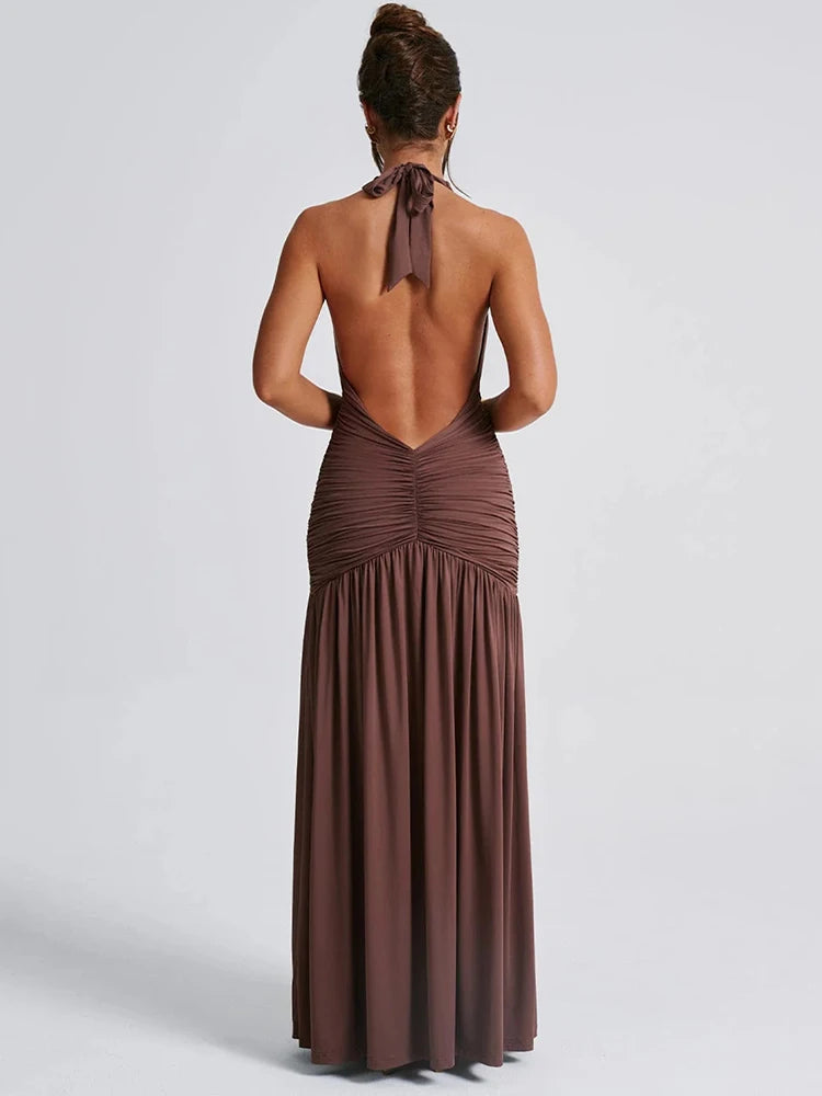 Halter Deep V Dress