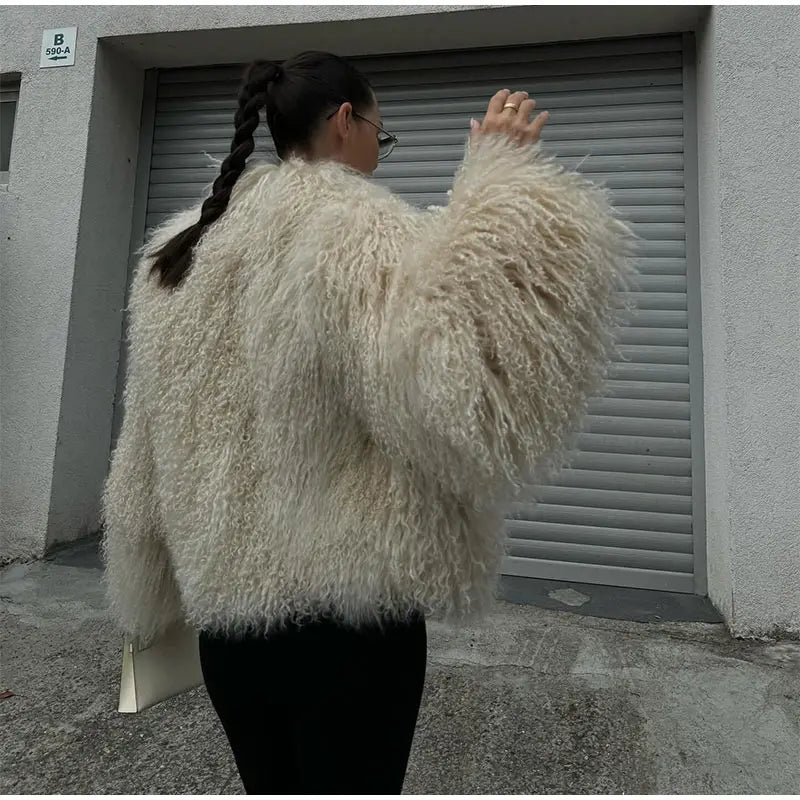 Vintage Fluffy Shearling Coat