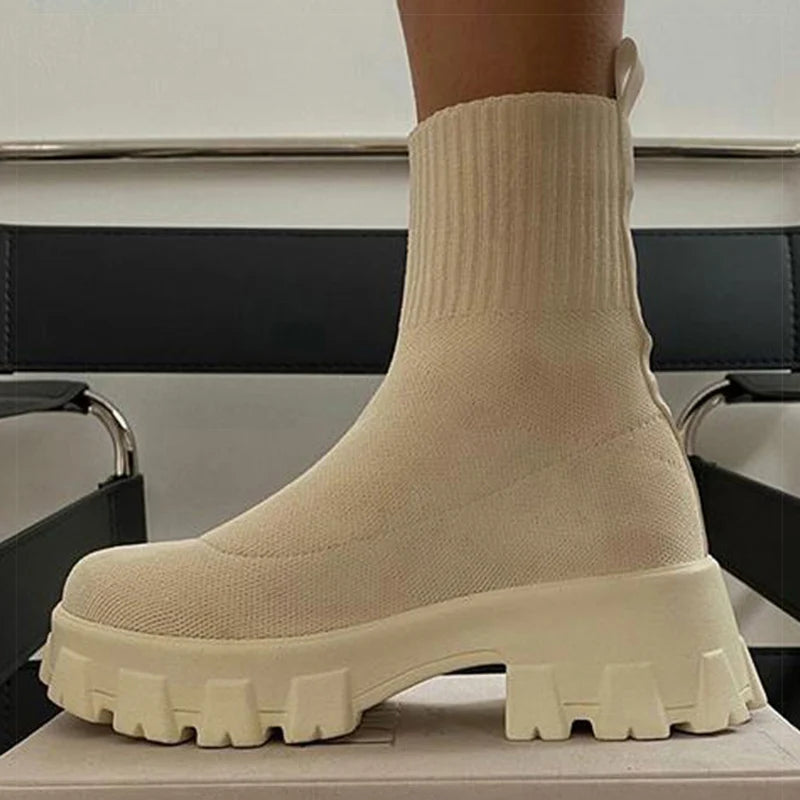 Shoes For Women Sneakers Fashion Platform Sports Shoes Women Casual Sneaker With Heels Sock Casual Shoes White Sneakers Female