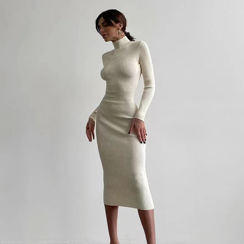 Knitted Turtleneck Dress