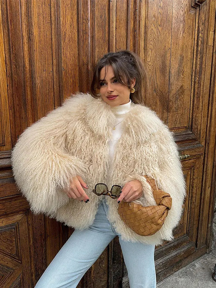 Vintage Fluffy Shearling Coat