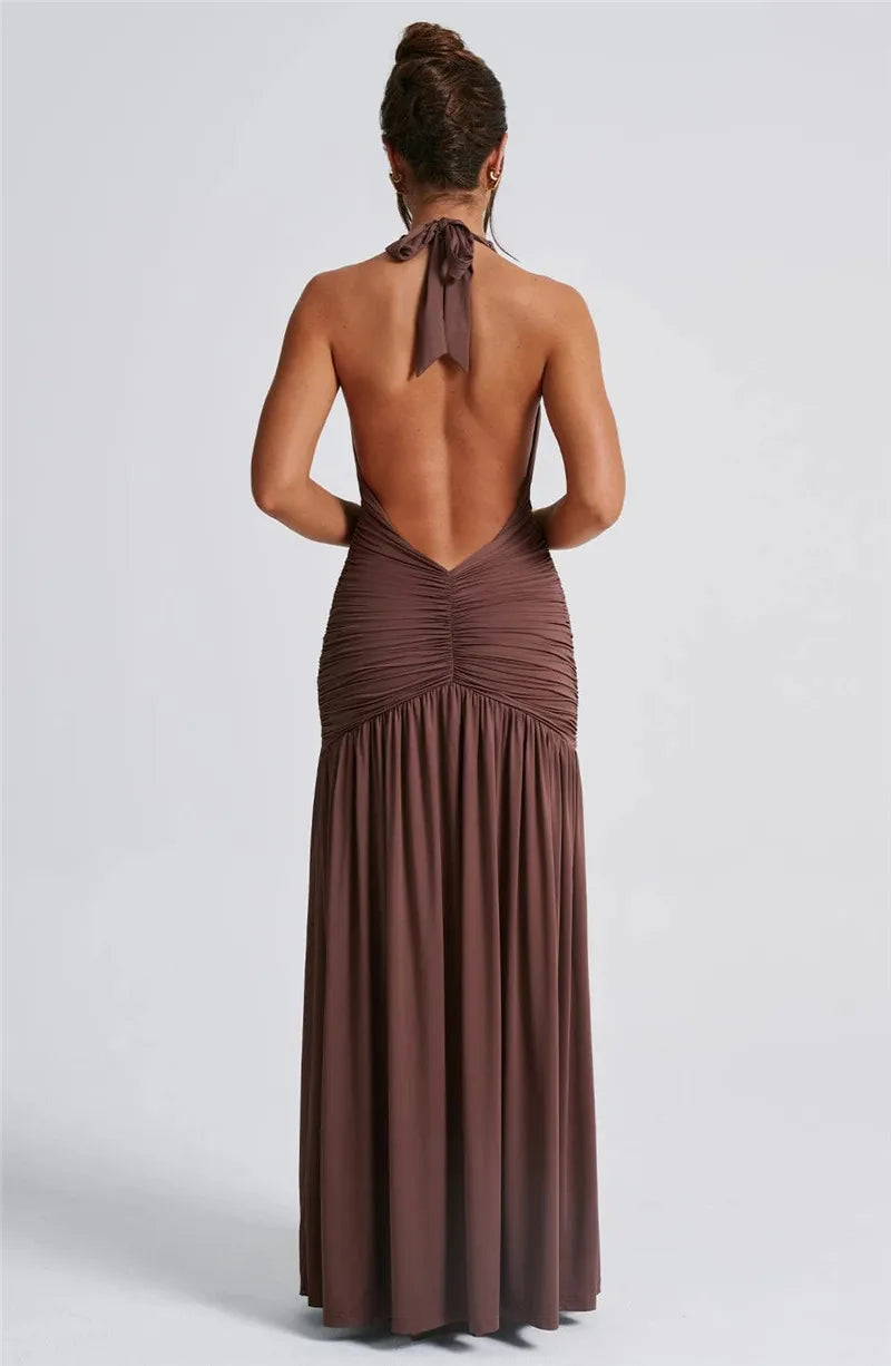 Halter Deep V Dress