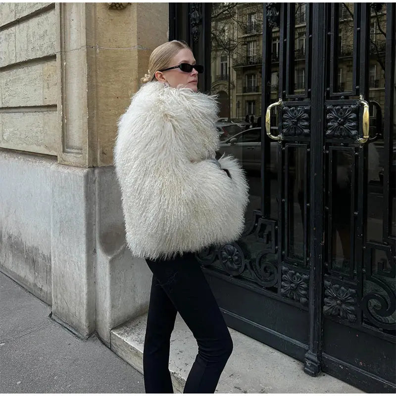 Vintage Fluffy Shearling Coat