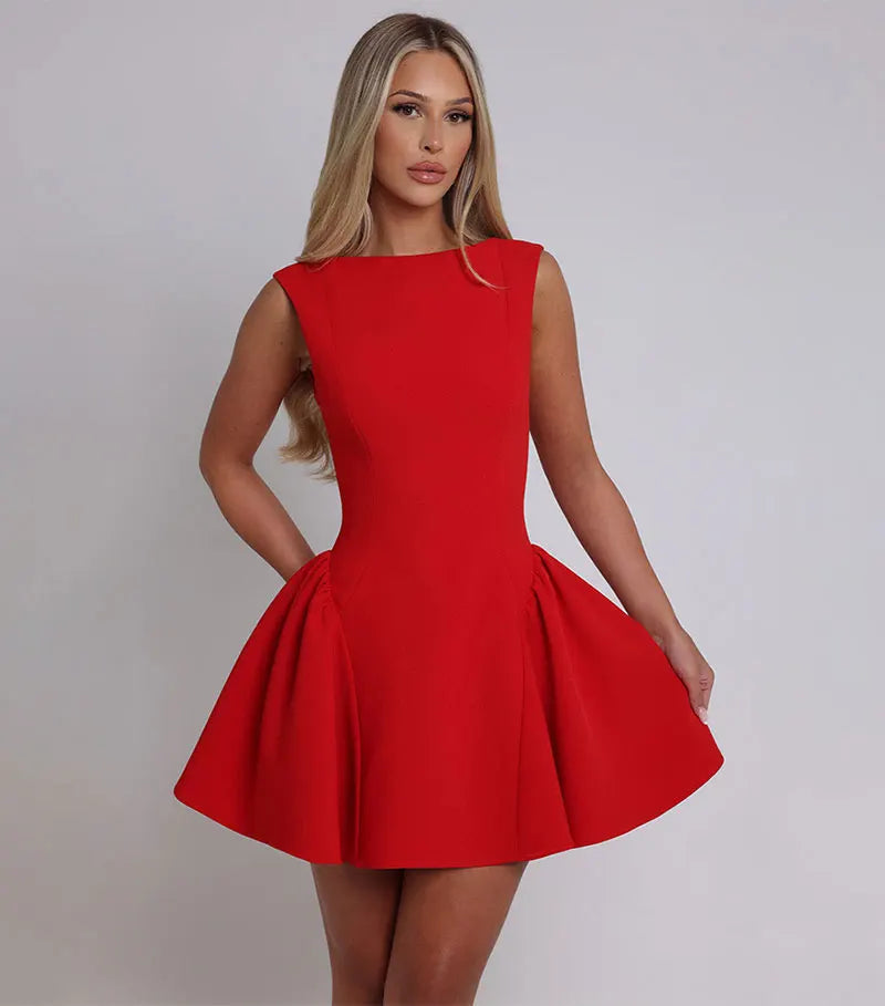 Backless Ruched Mini Dress