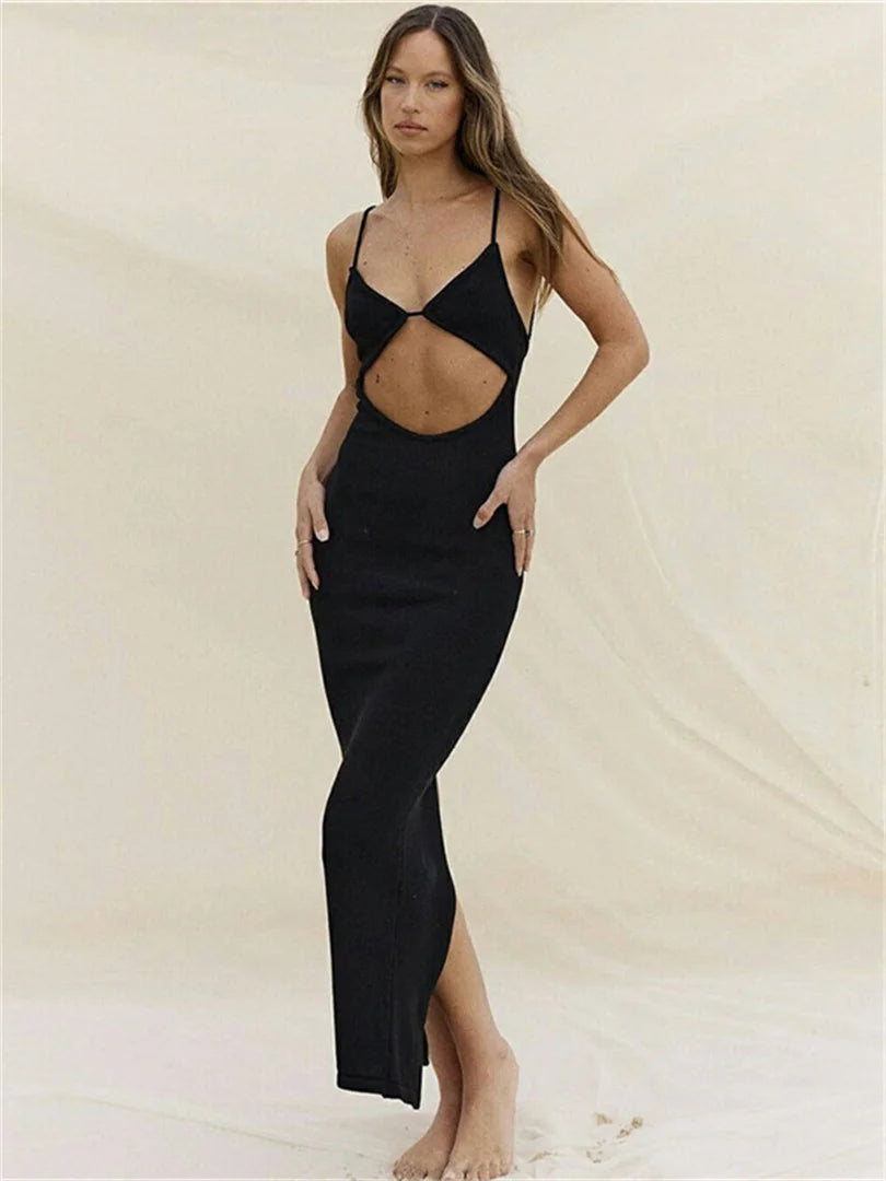 Backless Suspender Beach Dress