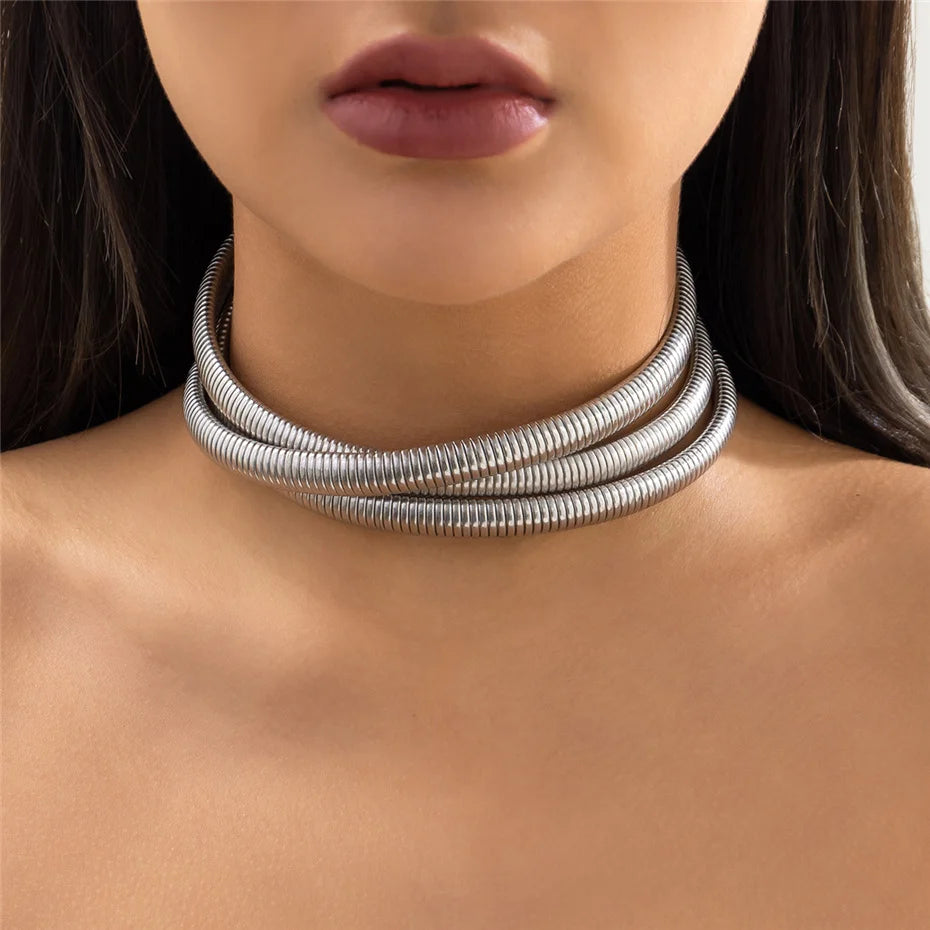 Twisted Torques Choker Necklace