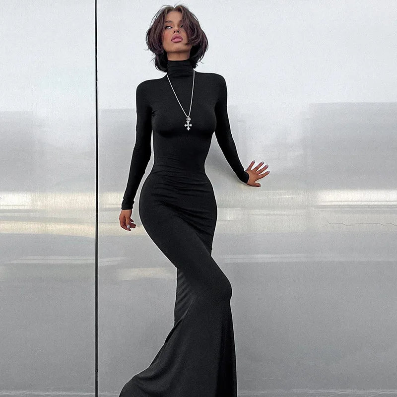 Winter Turtleneck Elegant Dress