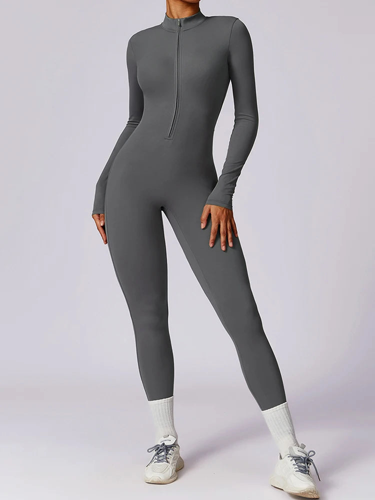 Zipper Workout Jumpsuit