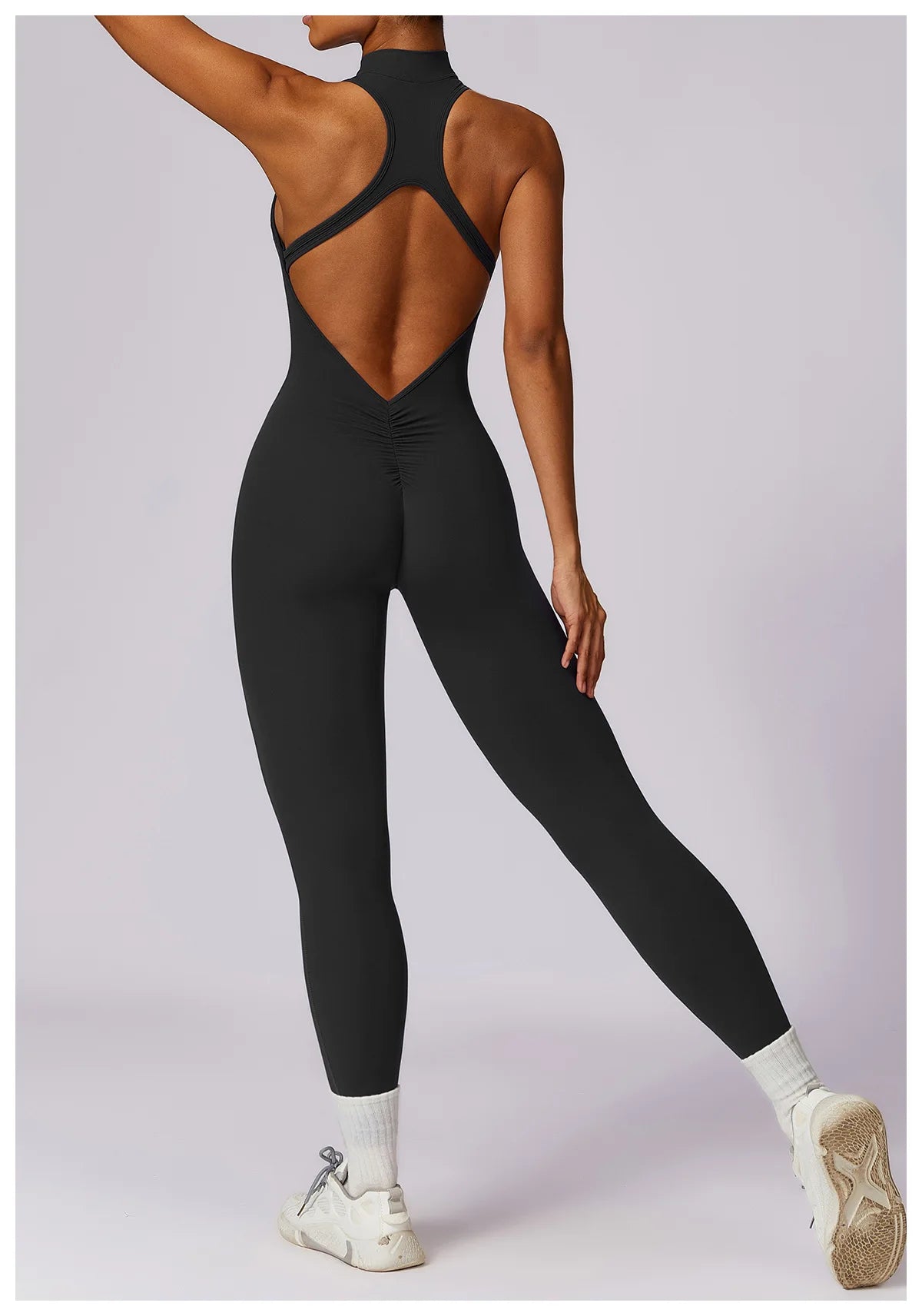 V Back One-piece Sports Suit