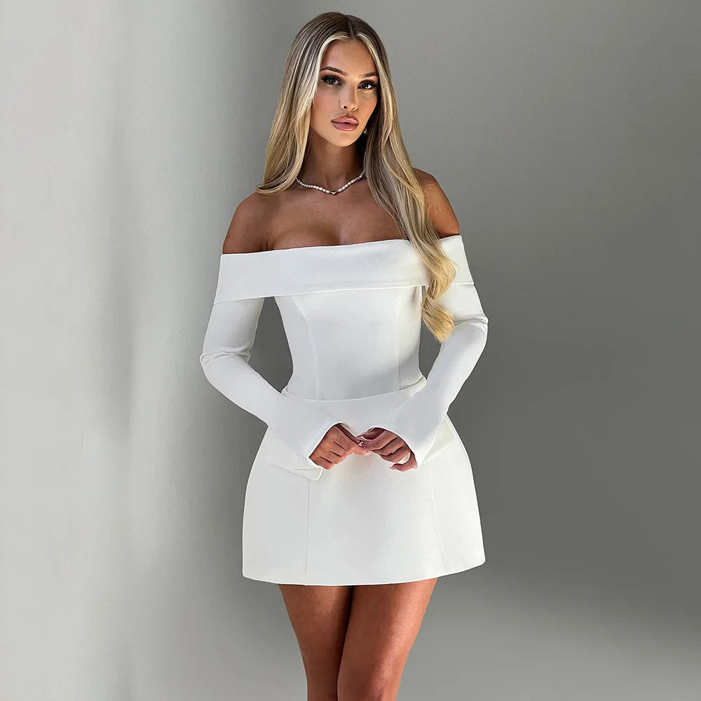 Off Shoulder A-line Dress