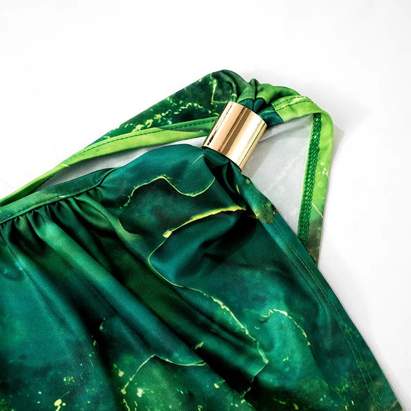 Green Print Dress