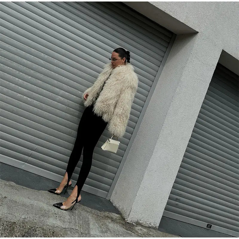 Vintage Fluffy Shearling Coat