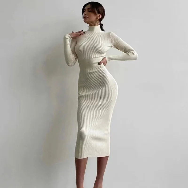 Knitted Turtleneck Dress