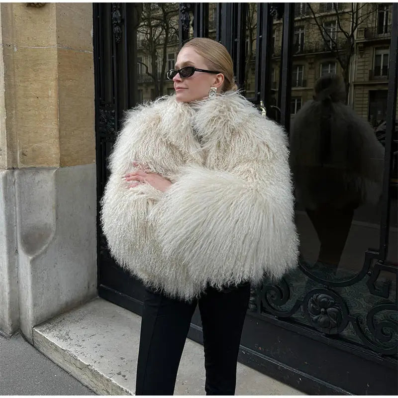 Vintage Fluffy Shearling Coat