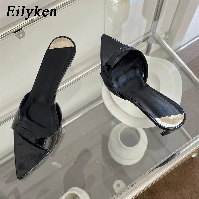 Eilyken Sexy Thin Heels Slipper For Women Summer Fashion Pointed Toe Slides Stripper Party Sandal Mule Shoes Zapatillas Mujer