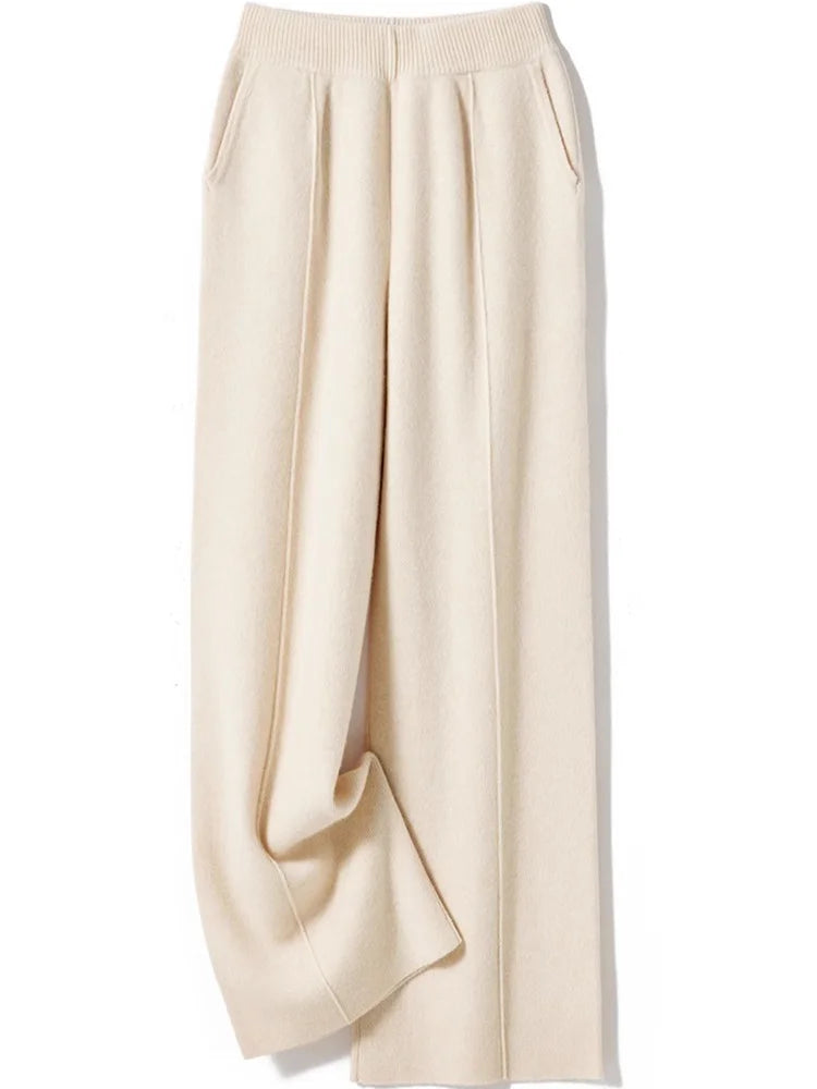 Elegant Knitted High waist pants