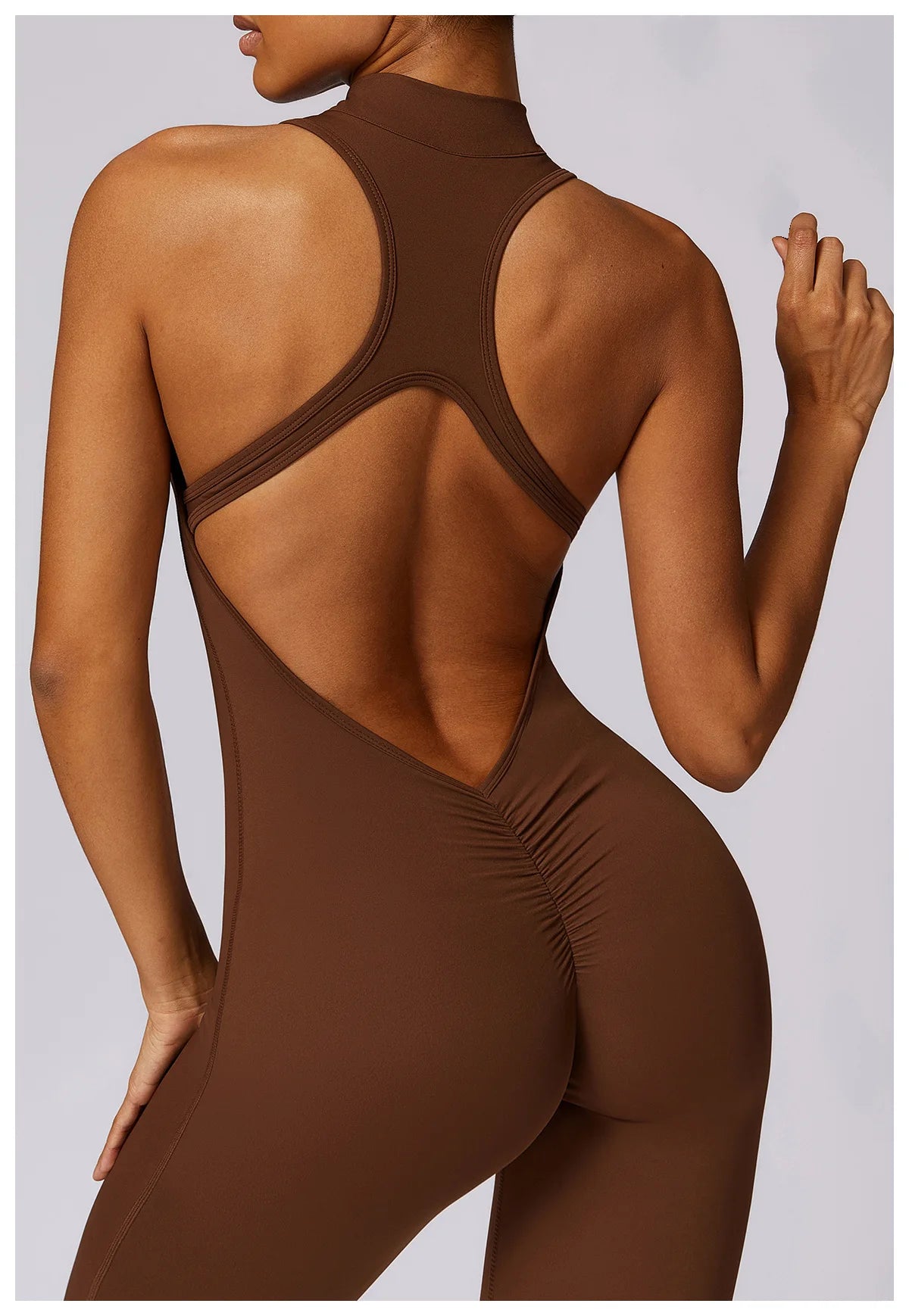 V Back One-piece Sports Suit