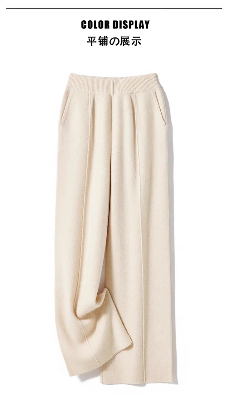 Elegant Knitted High waist pants