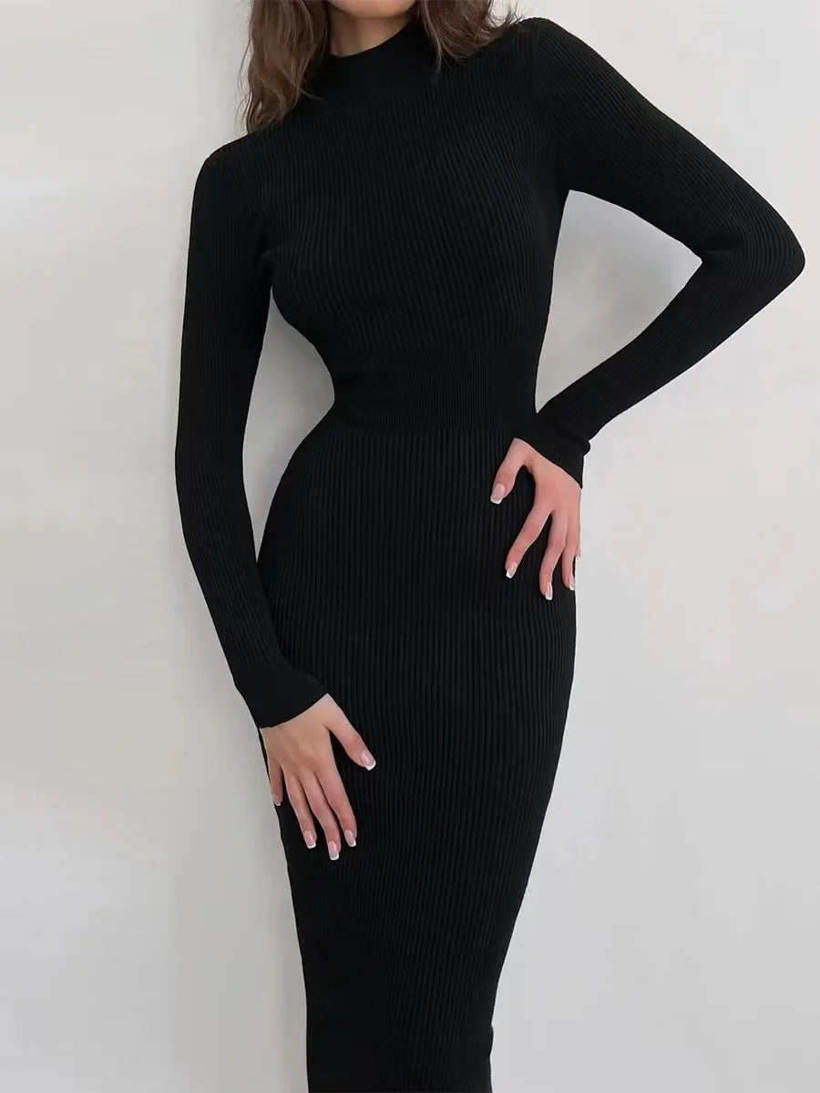 Knitted Turtleneck Dress