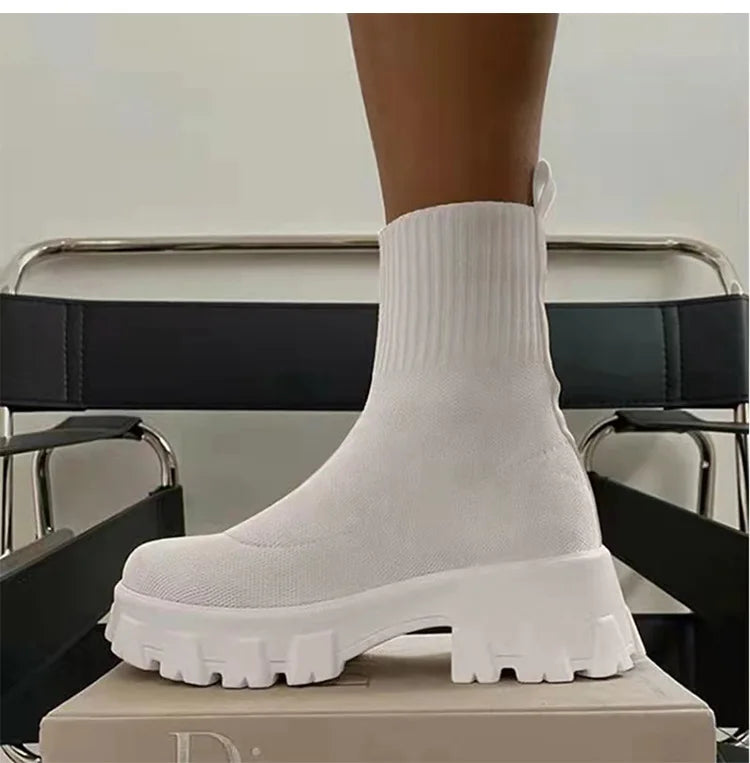 Shoes For Women Sneakers Fashion Platform Sports Shoes Women Casual Sneaker With Heels Sock Casual Shoes White Sneakers Female