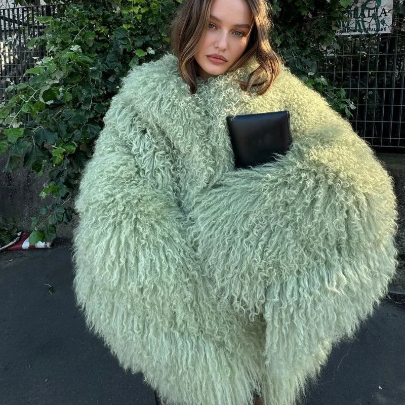 Vintage Fluffy Shearling Coat