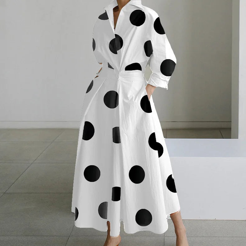 Dot Print Elegant Maxi Dress