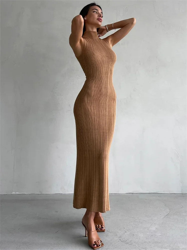 Knitwear Turtleneck Long Dress