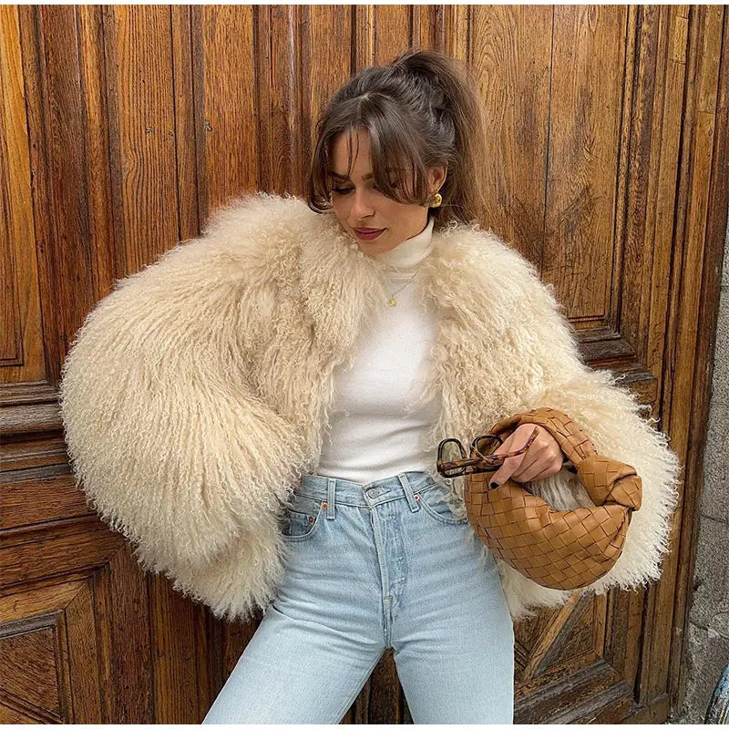 Vintage Fluffy Shearling Coat