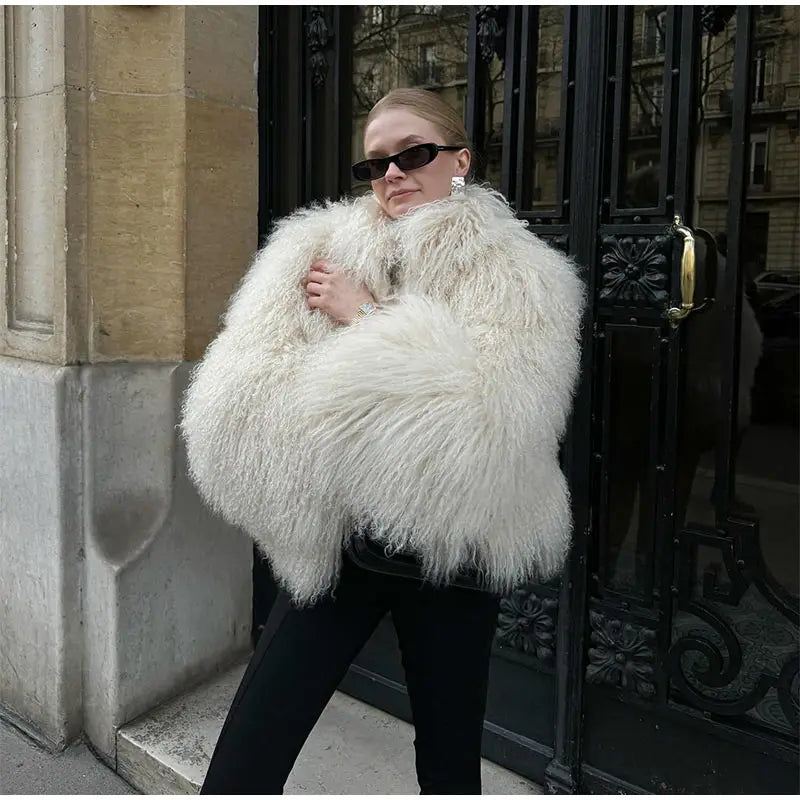 Vintage Fluffy Shearling Coat