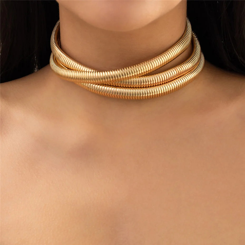 Twisted Torques Choker Necklace