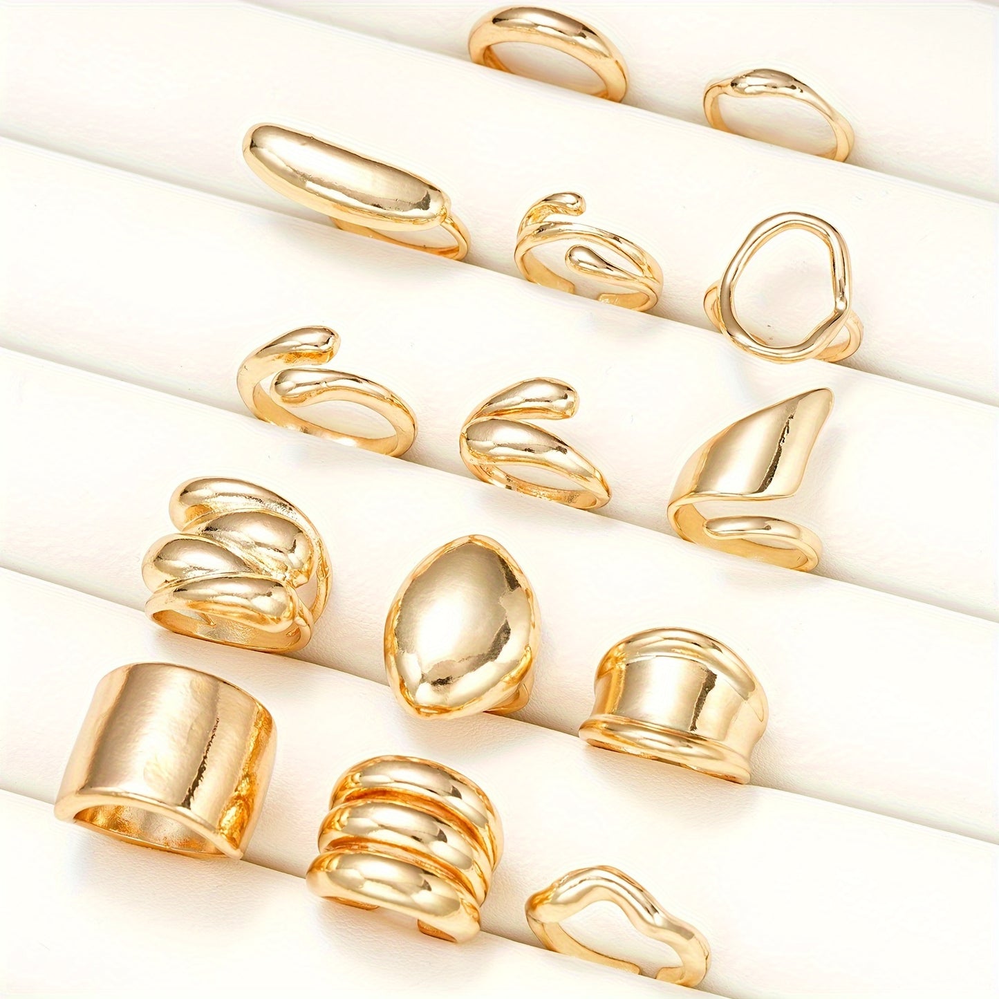 14-Pieces Irregular Rings Set