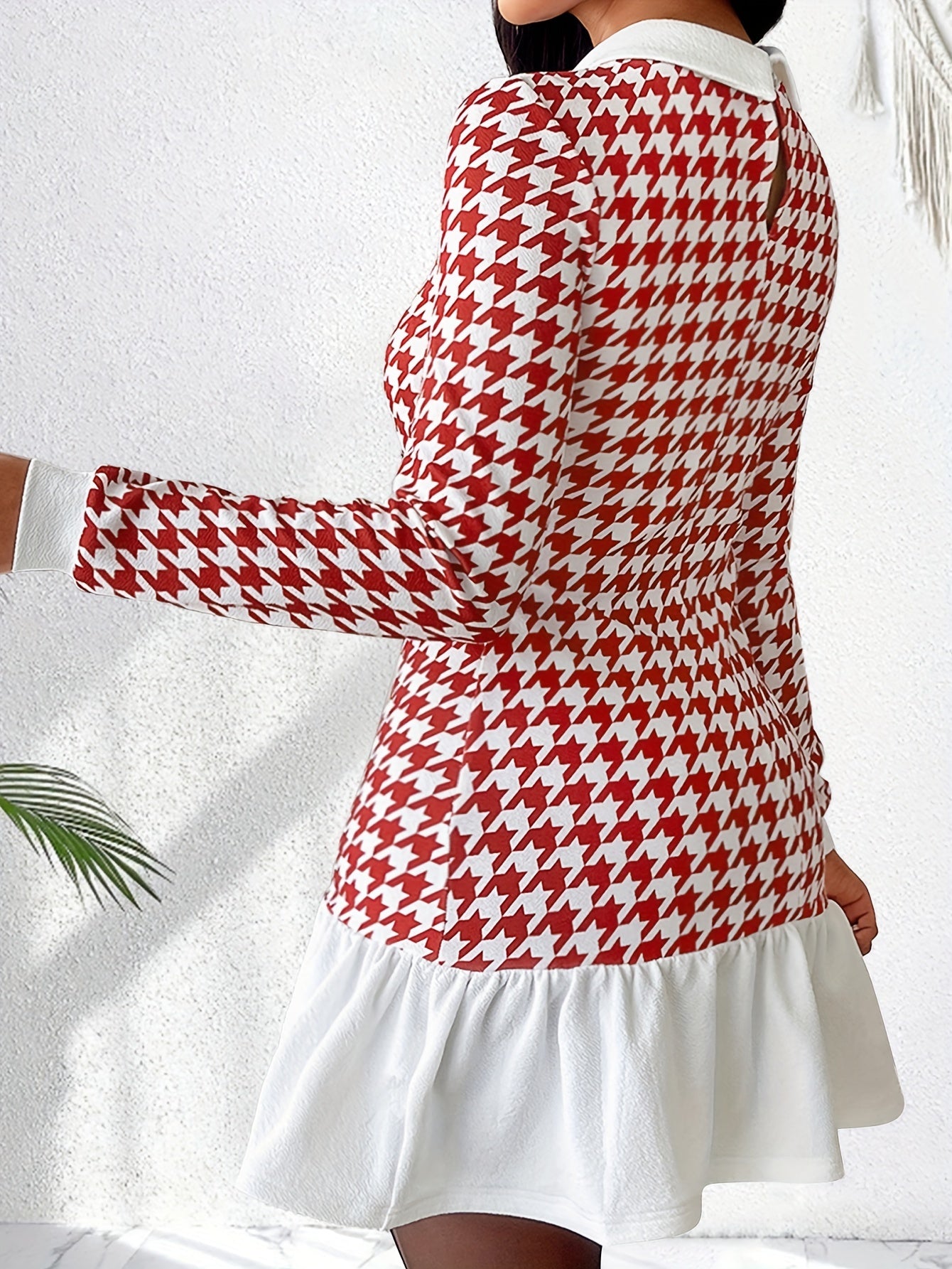 Houndstooth Print Dress