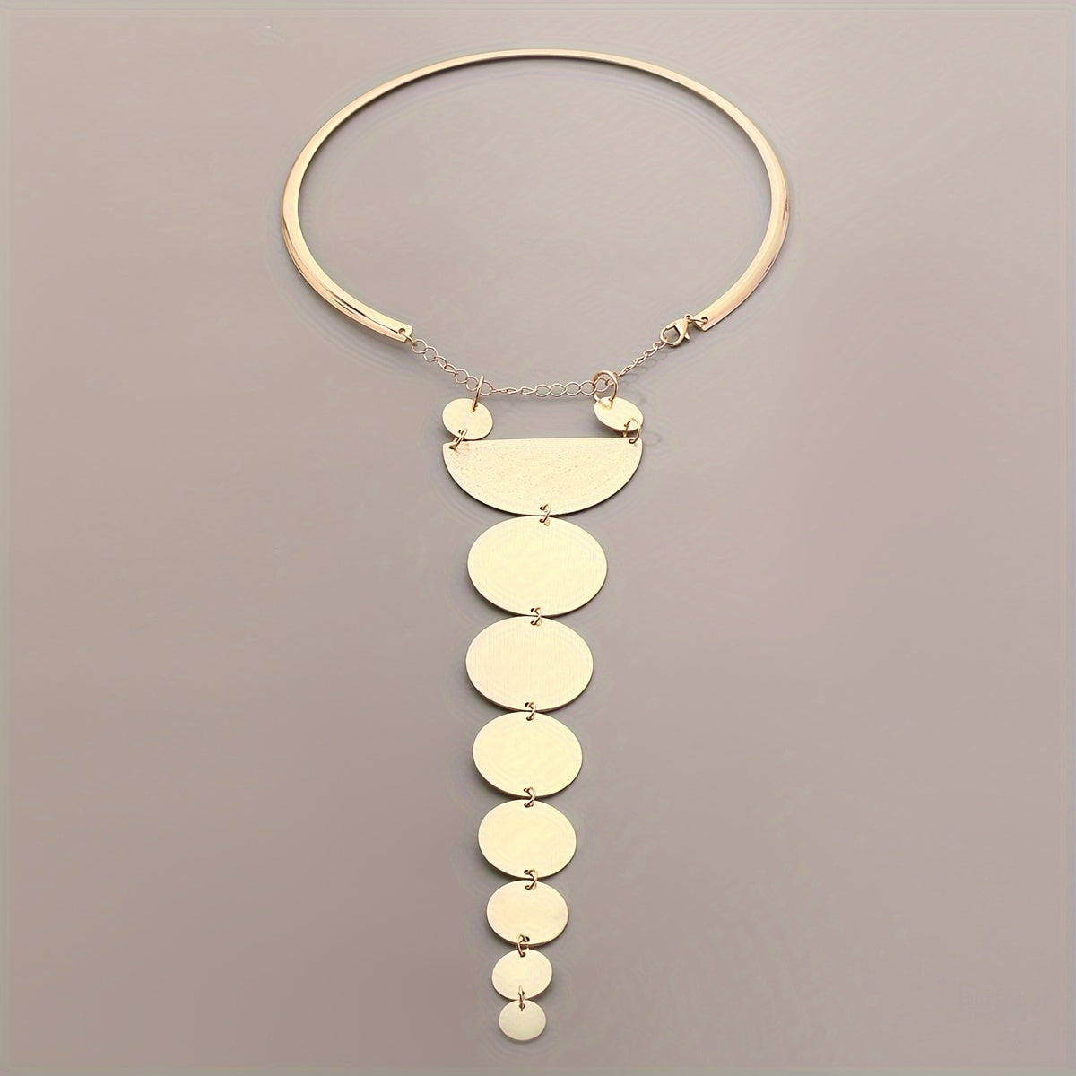 Geometric Semicircle Circle Splicing Necklace