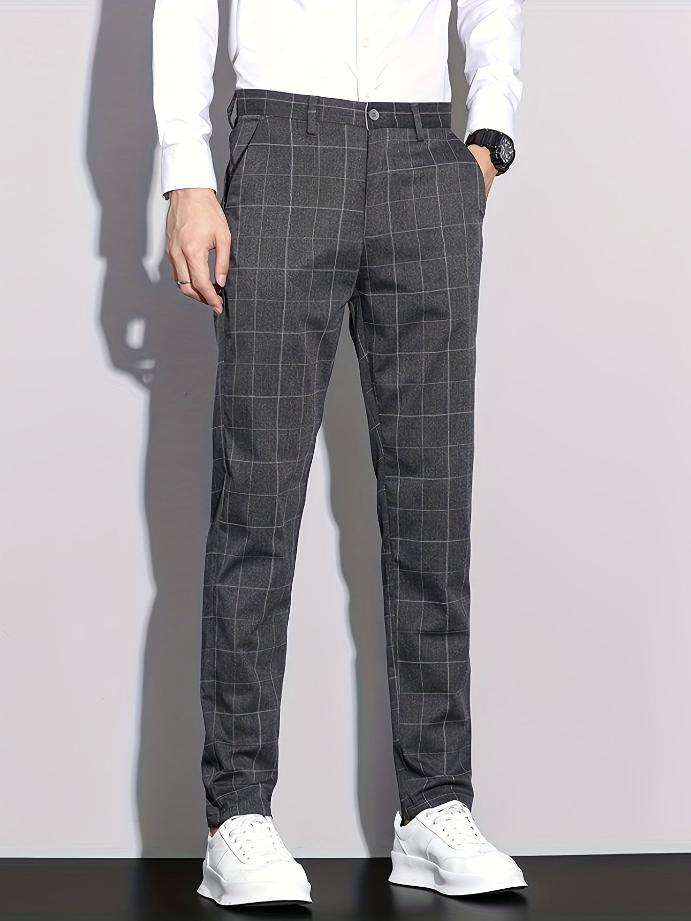 Formal Checkered Slim Fit Pants