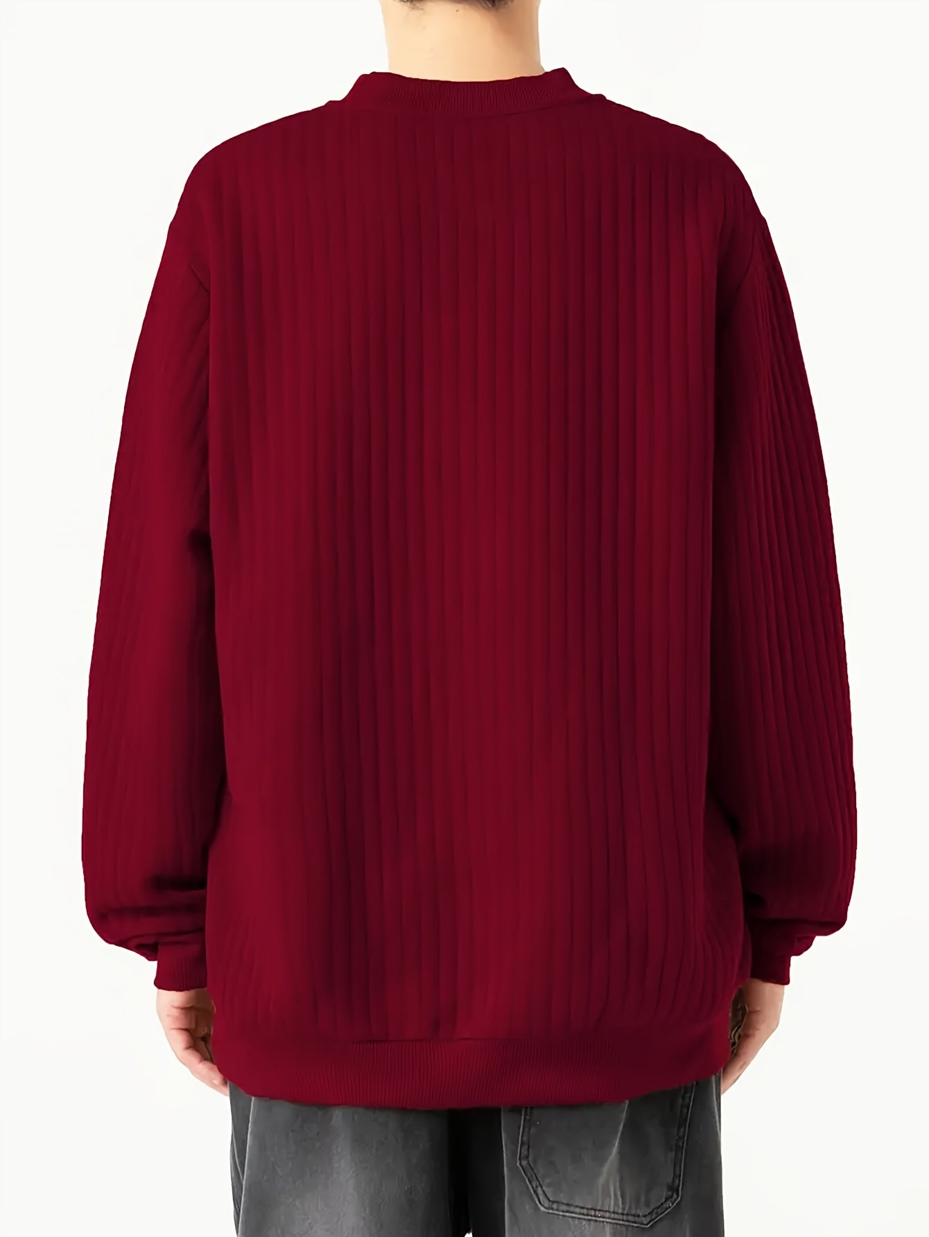 Ribbed Knitted Henley Shirt