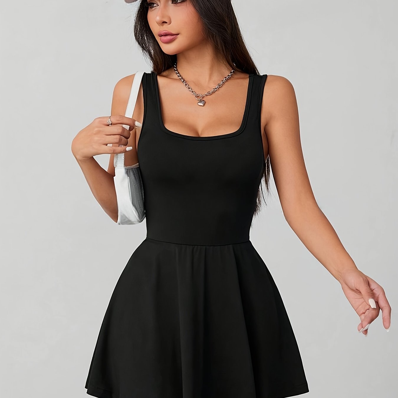 A Line Neck Dress